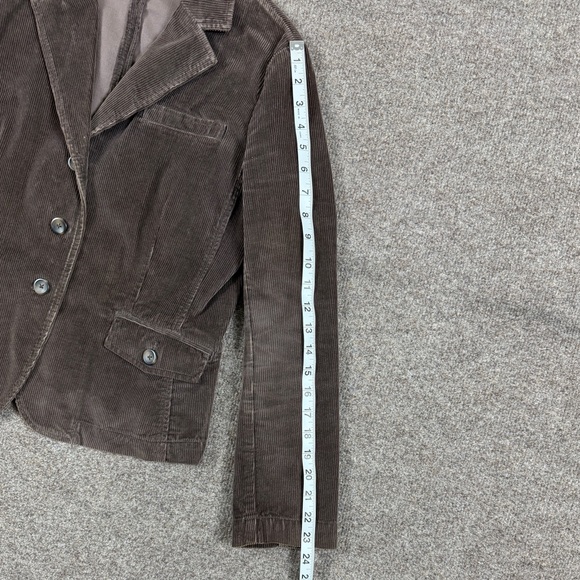 Talbots Brown Stretch Corduroy Collared Crop Blazer Jacket Women’s 10 Retro Y2K - Picture 7 of 14